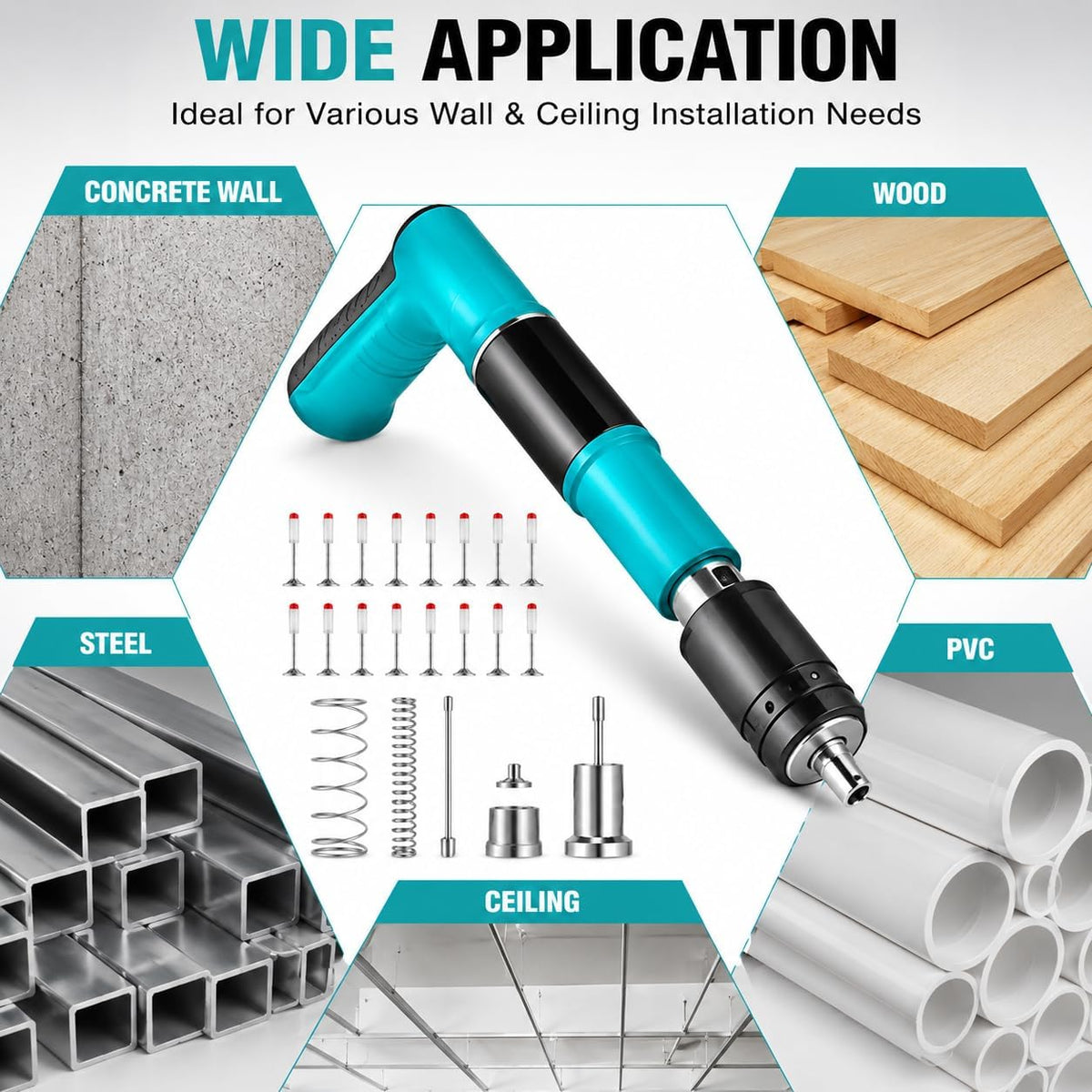 Fastner Steel Nail Gun Tool | Mini Nail Fixation Tool & Accessories with 20 Nails
